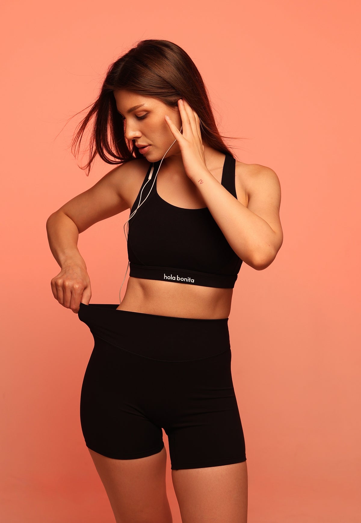 black shorts set